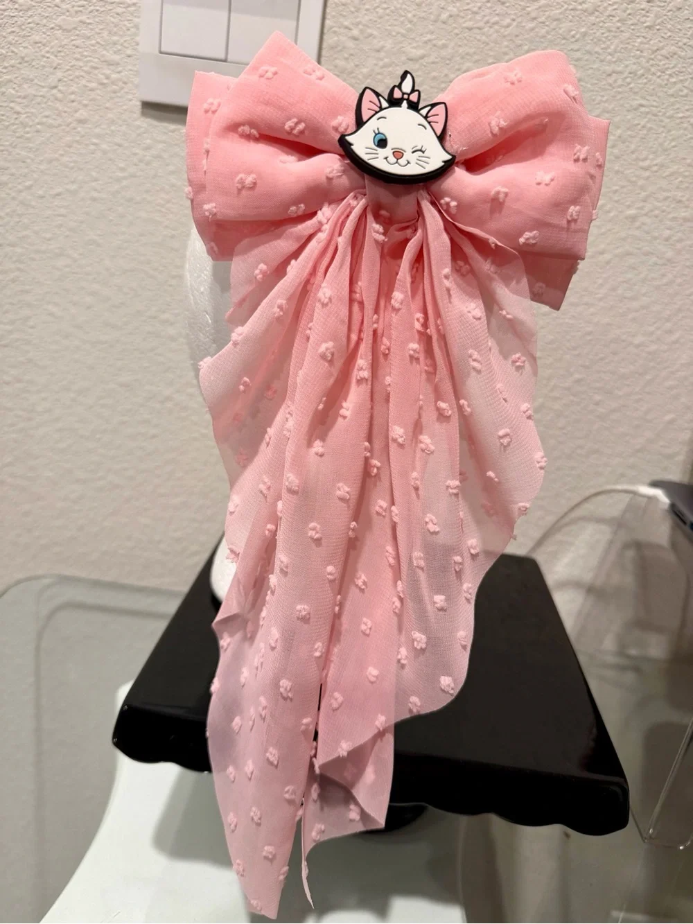 Pink Fabric “Marie” Bow Hair Clip